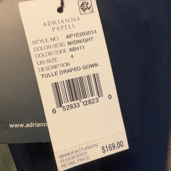 Navy Adrianna Papelle off the shoulder dress - Picture 6 of 6